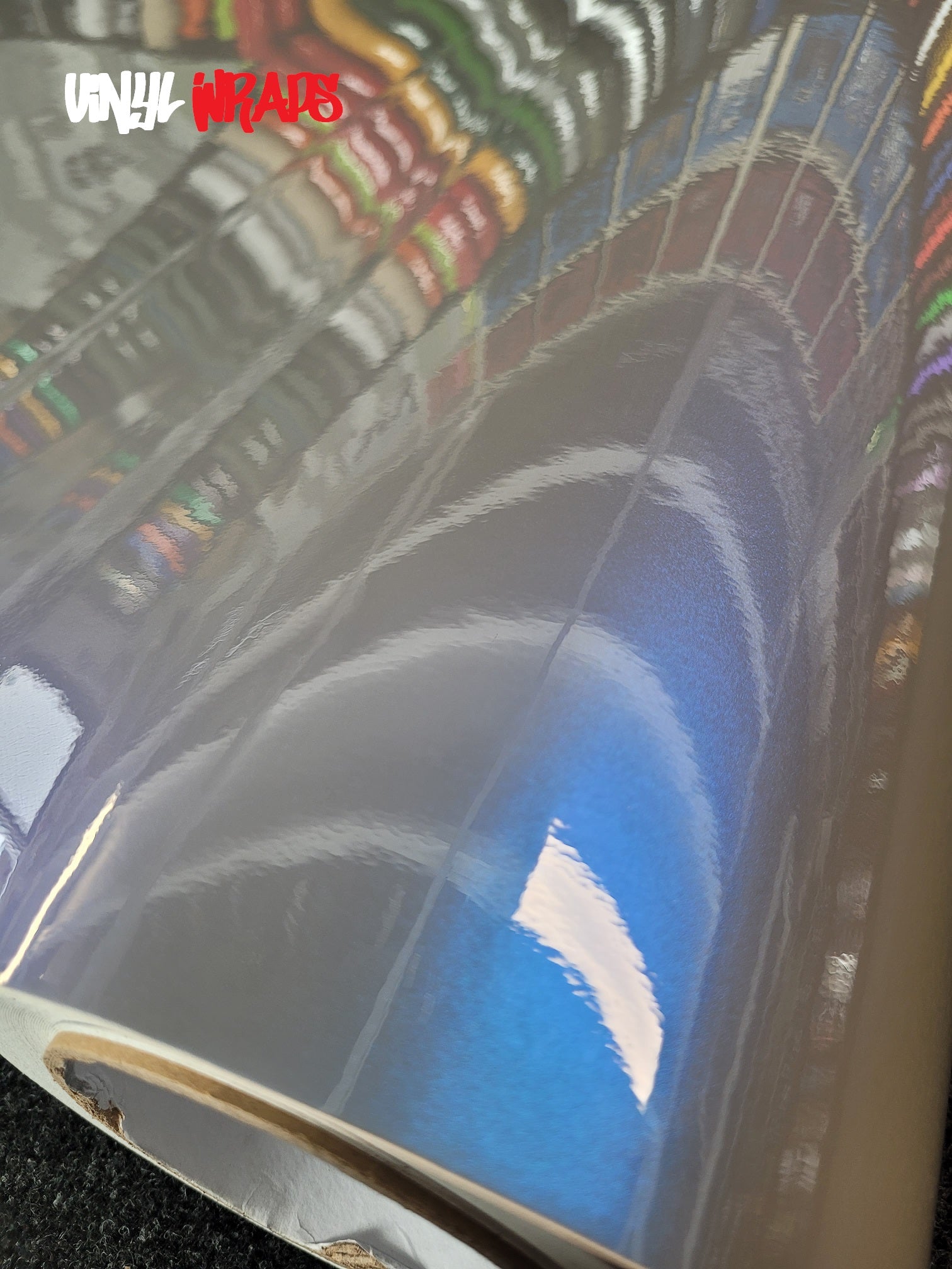 Premium Gloss Flip Grey Blue Vinyl Wrap