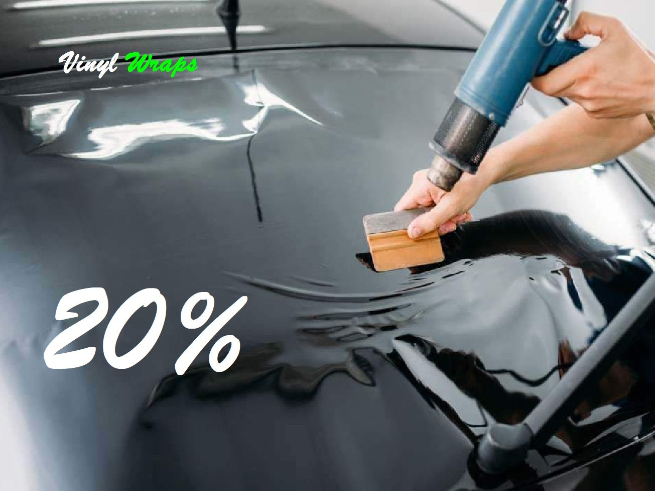 20% 50CM x 3M Black, Car Window Tint With Install Tools Included