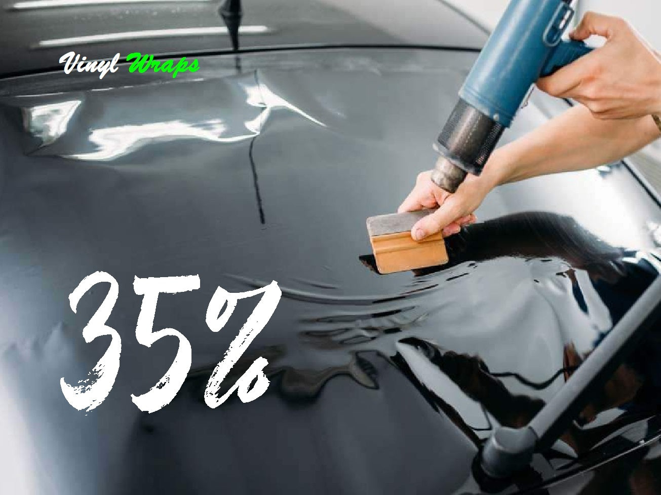 35% 75CM x 3M Black, Car Window Tint With Install Tools Included