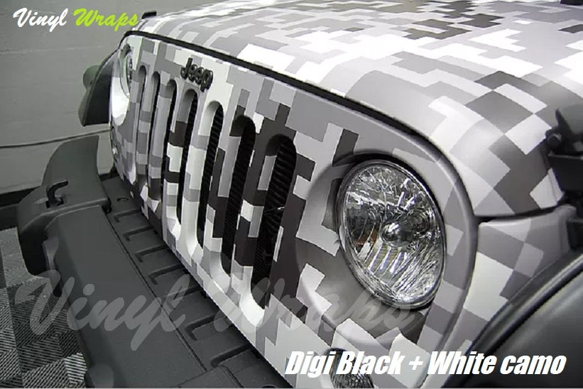 Digital Black And White Camo Vinyl Wrap