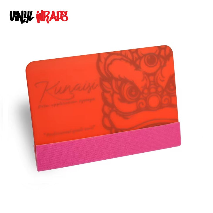 4 Inch Kunaisi Orange Lion, Felt Edged Squeegee