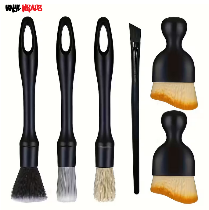 6x Piece Car Detailing Brush Kit
