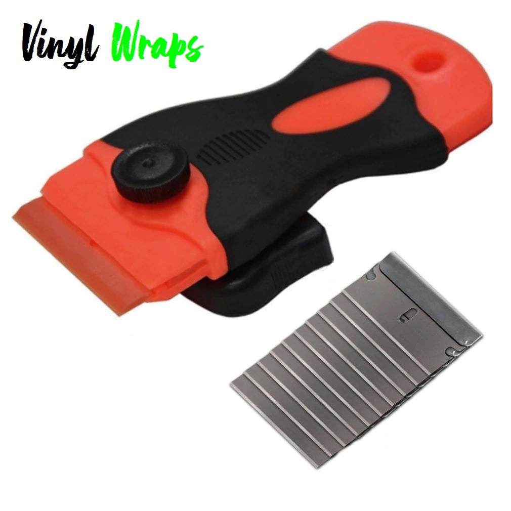 Safety Soft Grip Window Scraper With 10 Spare Blades