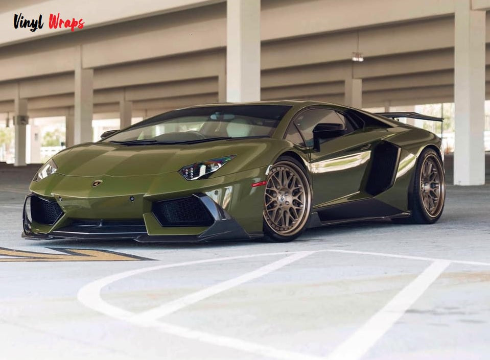 Gloss Audi Military Green Vinyl Wrap