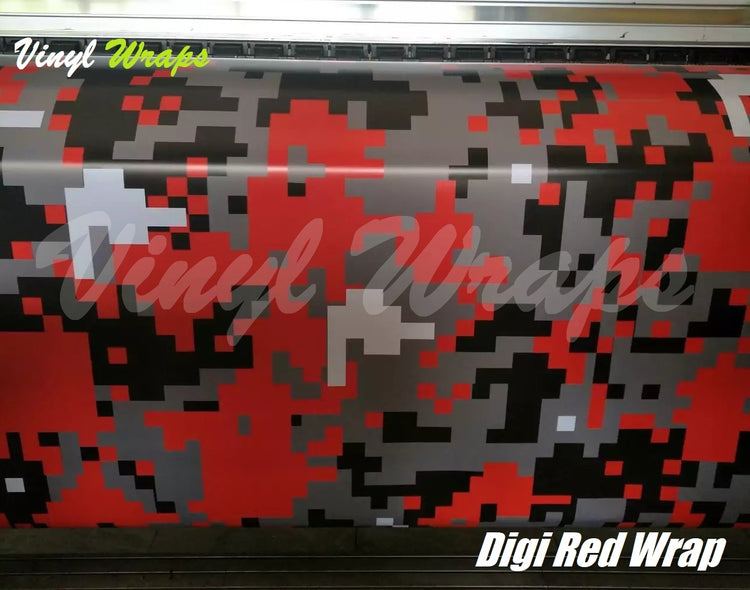 RED BLACK DIGITAL CAMO WRAP • CAR / TRUCK VINYL WRAPS • VS