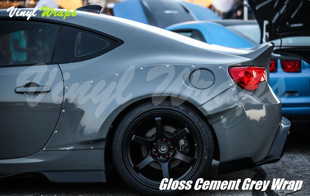 Gloss Cement Grey Vinyl Wrap