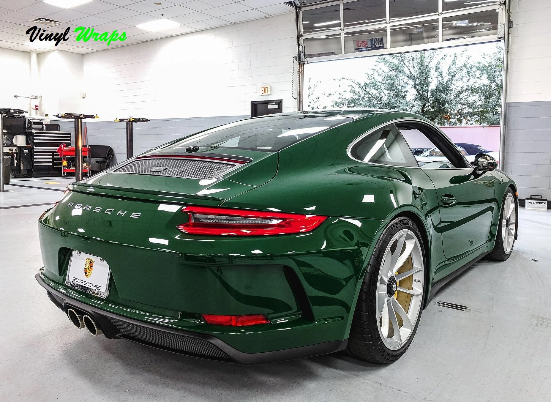 Gloss Porsche Green Vinyl Wrap